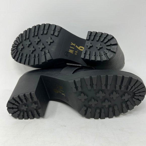 (SOLD)Mix No. 6 Shoes sz 7 ½” Janesa Black Platform Waffle Sole Slip on Buckle - Picture 8 of 10